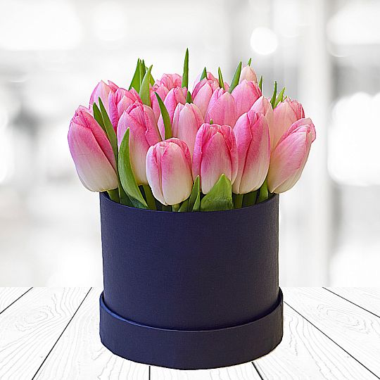 Flowerbox Różowe Tulipany