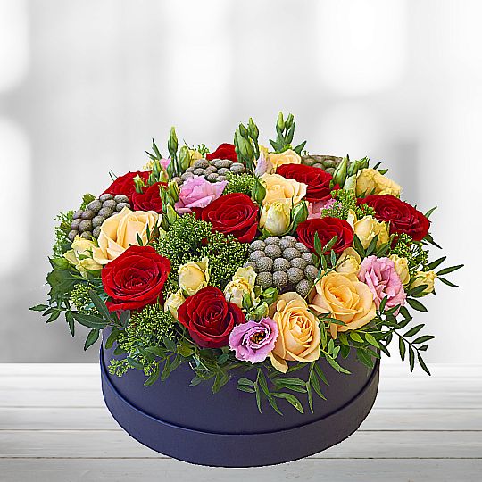 Flowerbox Czerwone, Herbaciane i Różowe Róże