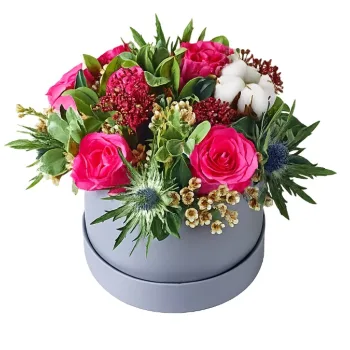 Flowerbox Różowe Róże z Przybraniem