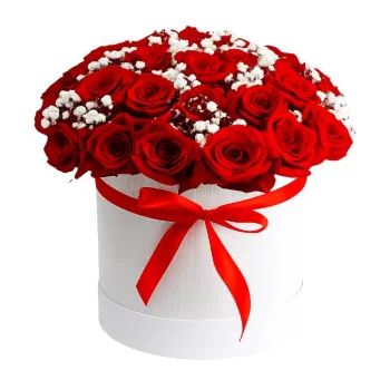 Flowerbox 30 Czerwonych Róż