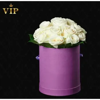 Flowerbox 25 Białych Róż