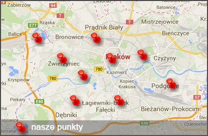 Mapa - Oddział Kraków}