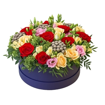 Flowerbox Czerwone, Herbaciane i Różowe Róże