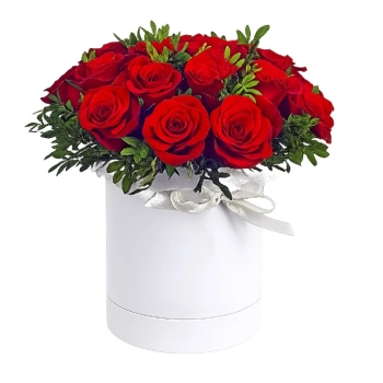 Flowerbox Czerwone Róże z Przybraniem