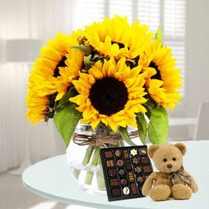 Słoneczny Dzień z Czekoladkami i Misiem