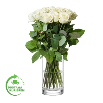 Bukiet 11 białych róż