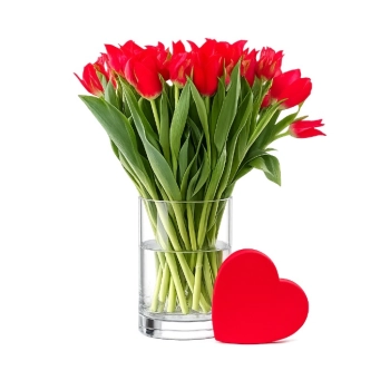 25 tulips with chocolates