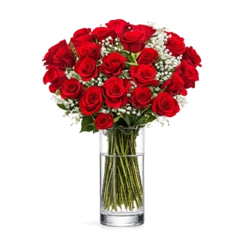 30 Czerwonych Róż z Przybraniem