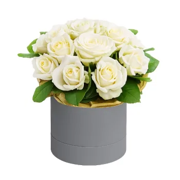 Flowerbox 15 Białych Róż