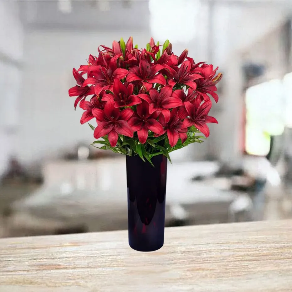 Bordowe lilie - 21 szt.