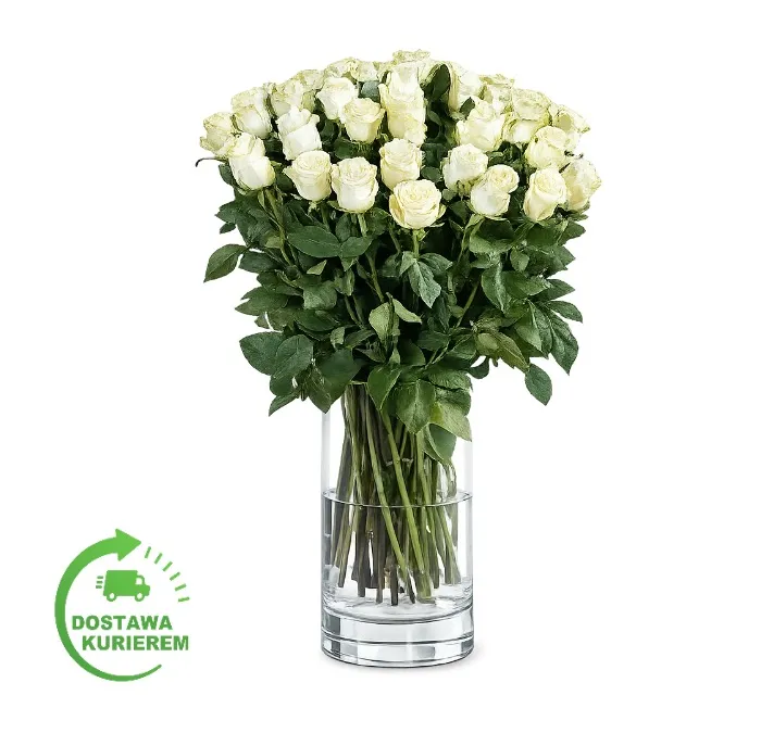 Bukiet 50 białych róż