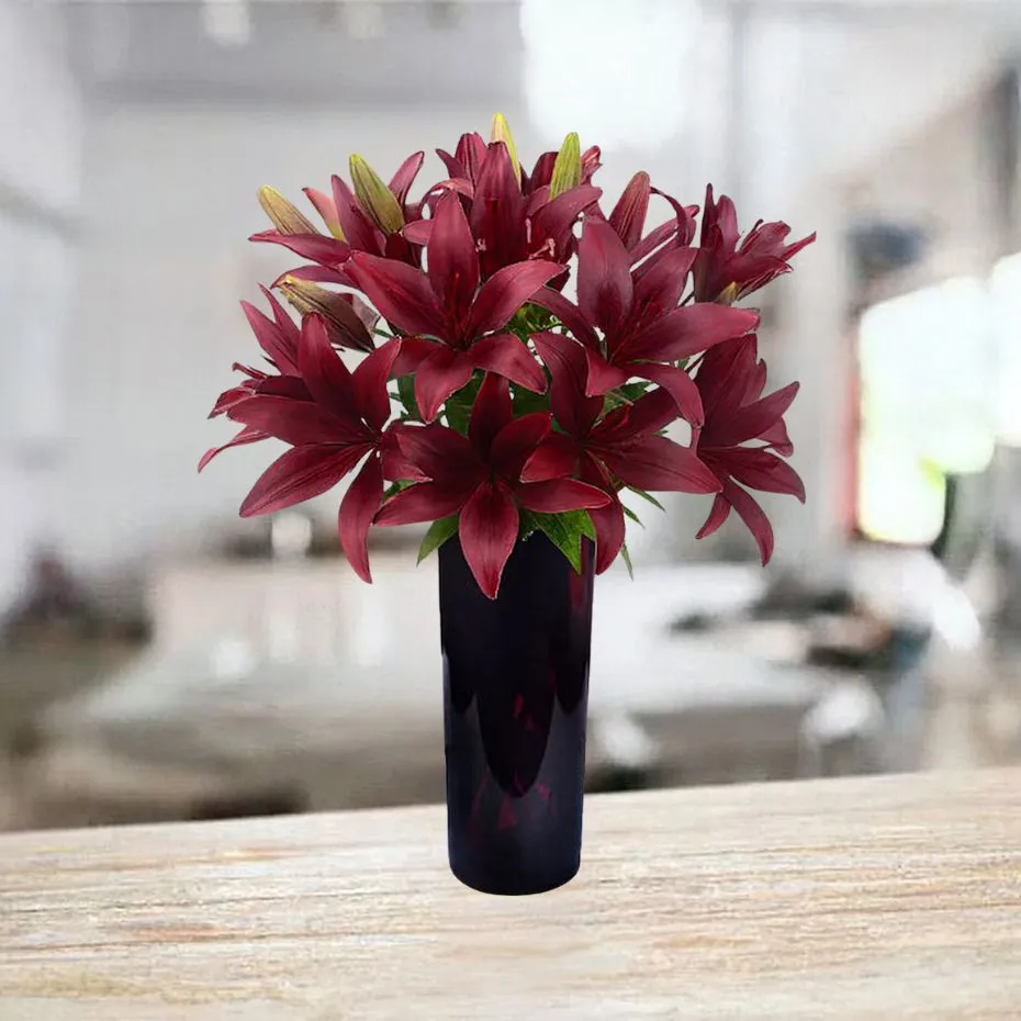 Bordowe lilie - 15 szt.