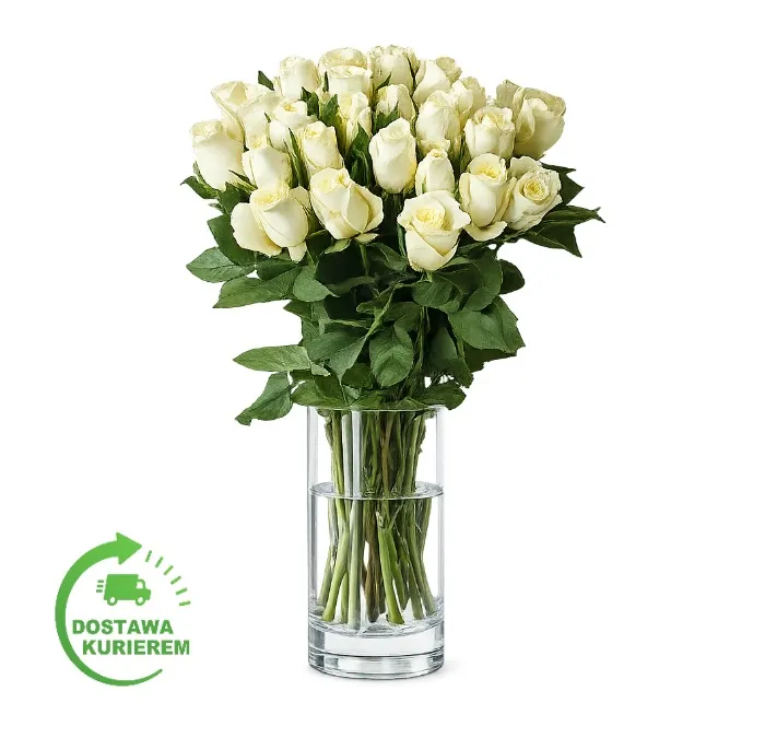 Bukiet 20 białych róż