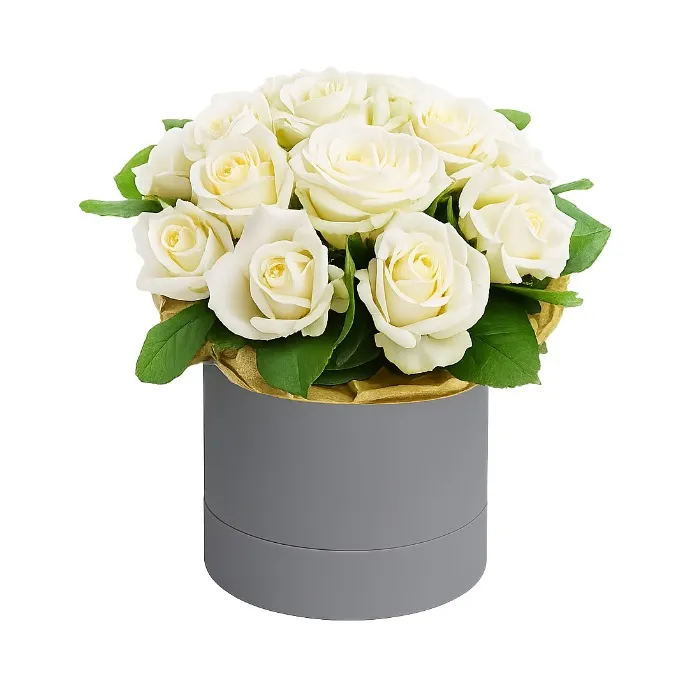 Flowerbox 15 White Roses