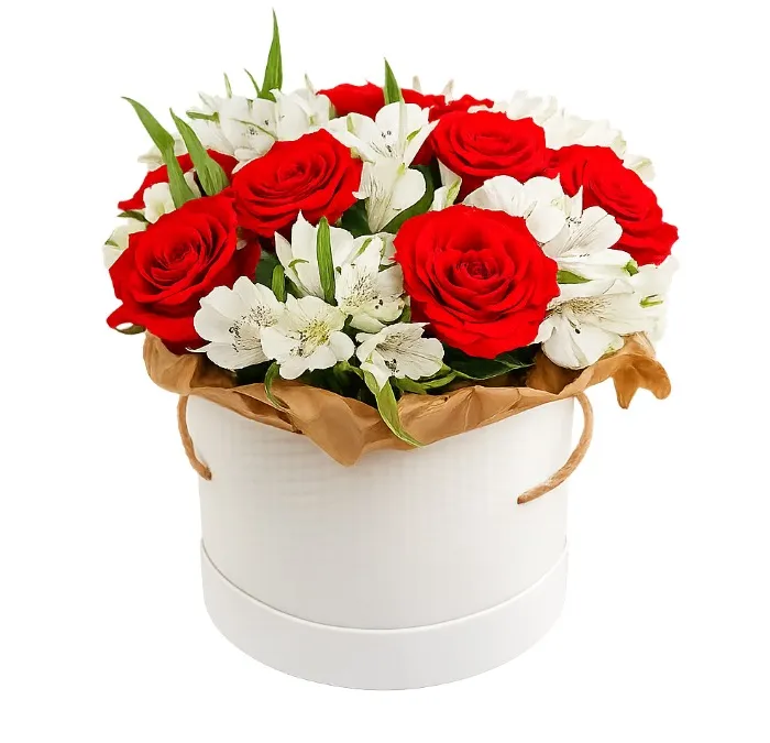 Flowerbox Roses and Alstromerias