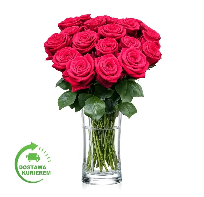 Bukiet 20 różowych róż
