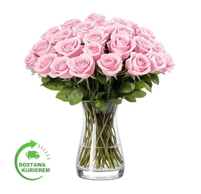 Bukiet 30 różowych róż