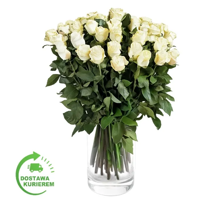 Bukiet 40 białych róż