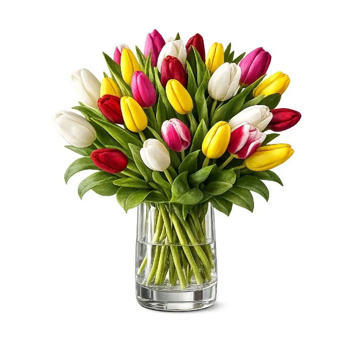 30 kolorowych tulipanów