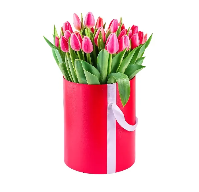 Flowerbox 25 różowych tulipanów