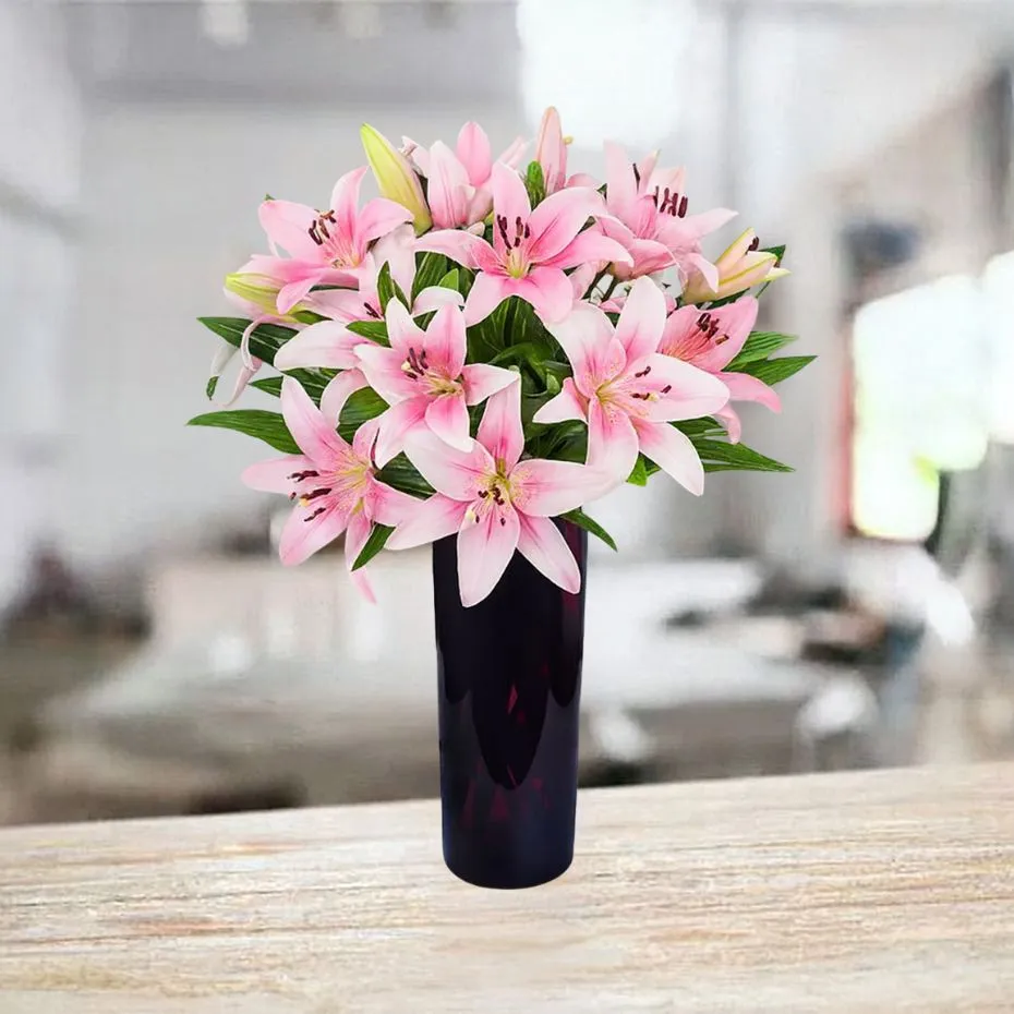 Różowe lilie - 15 szt.