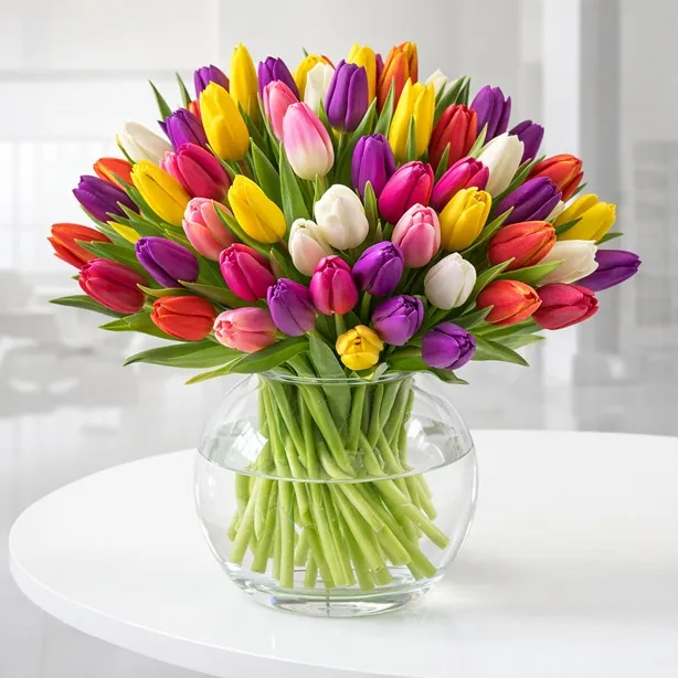 40 kolorowych tulipanów