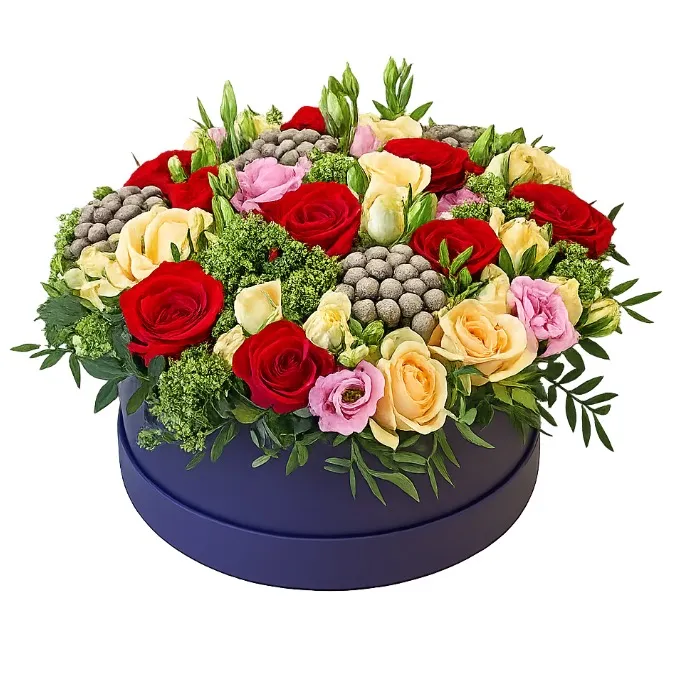 Flowerbox Red, Orange and Pink Roses