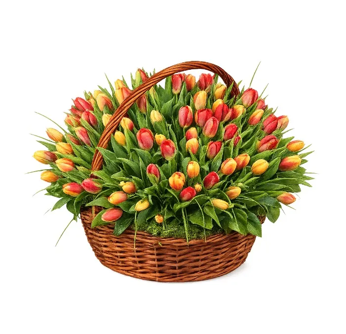 Kosz 100 tulipanów