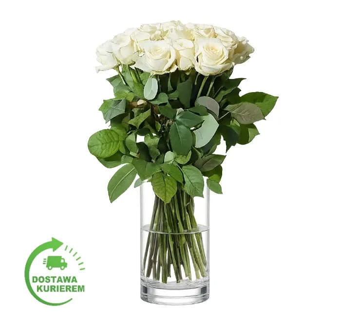 Bukiet 11 białych róż