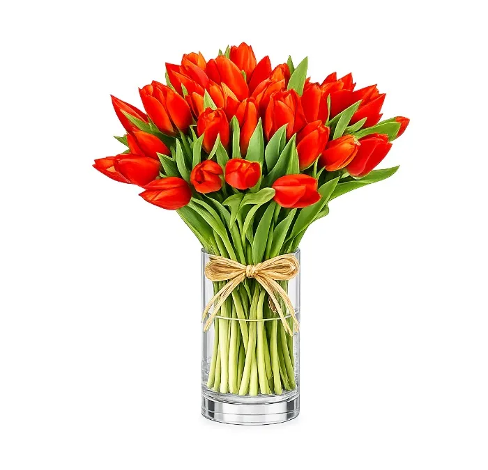 30 czerwonych tulipanów