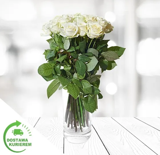 Bukiet 11 białych róż