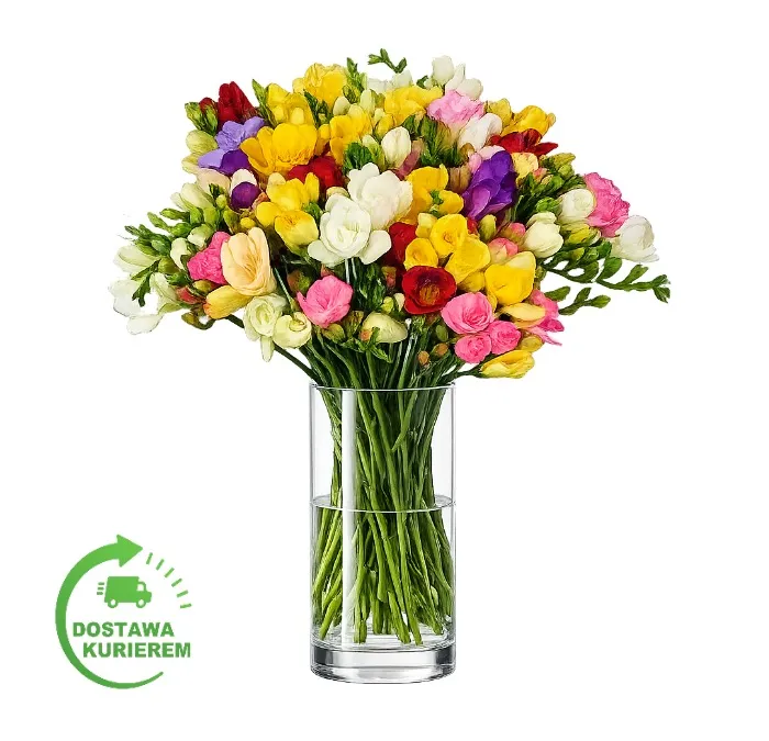 Bukiet 50 kolorowych frezji