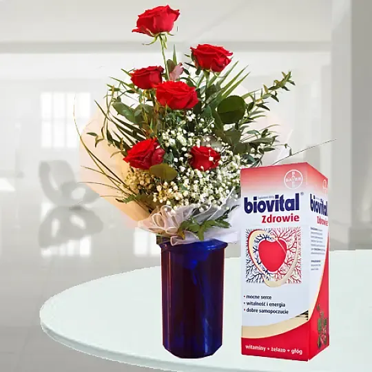 Produkt 7 Czerwonych Róż z Biovitalem Zdjęcie