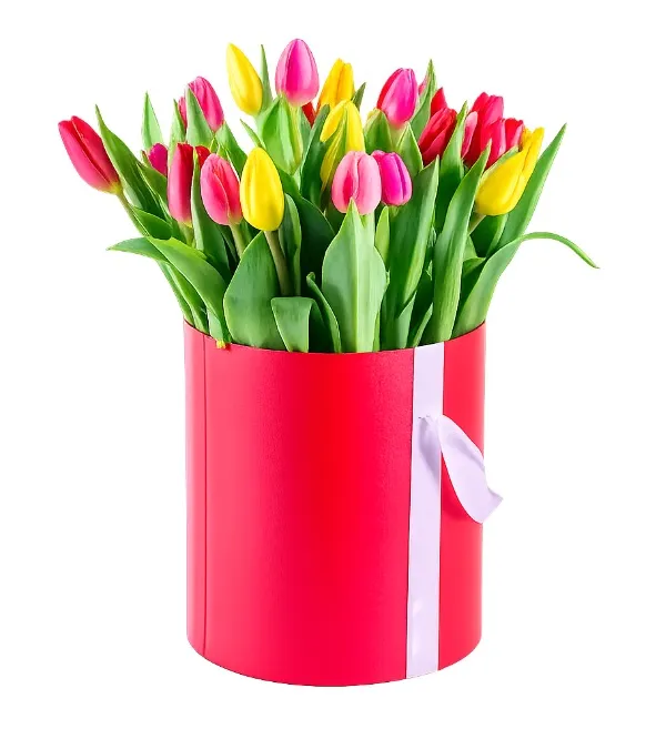 Produkt Flowerbox 25 kolorowych tulipanów Zdjęcie