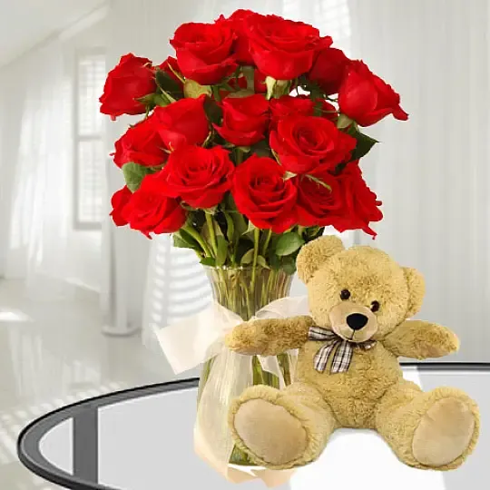 Produkt 18 Roż z Dużym Misiem Zdjęcie