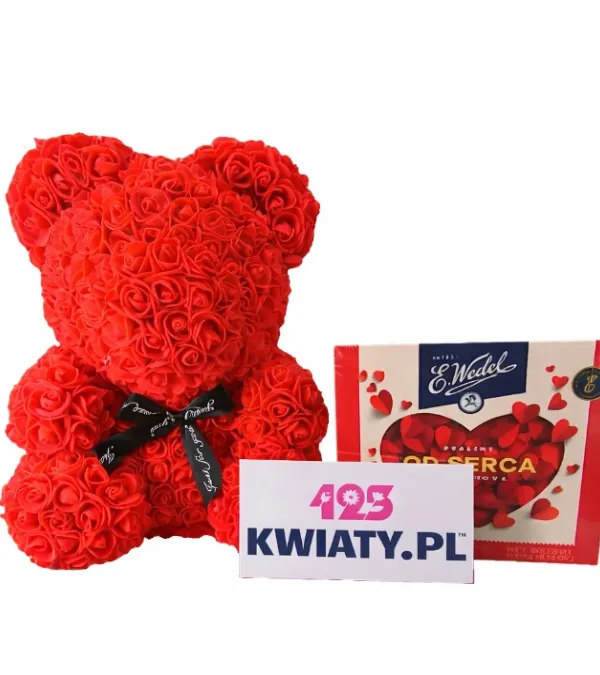 Product "Teddy Bear of Roses with Chocolates – From the Heart" Image