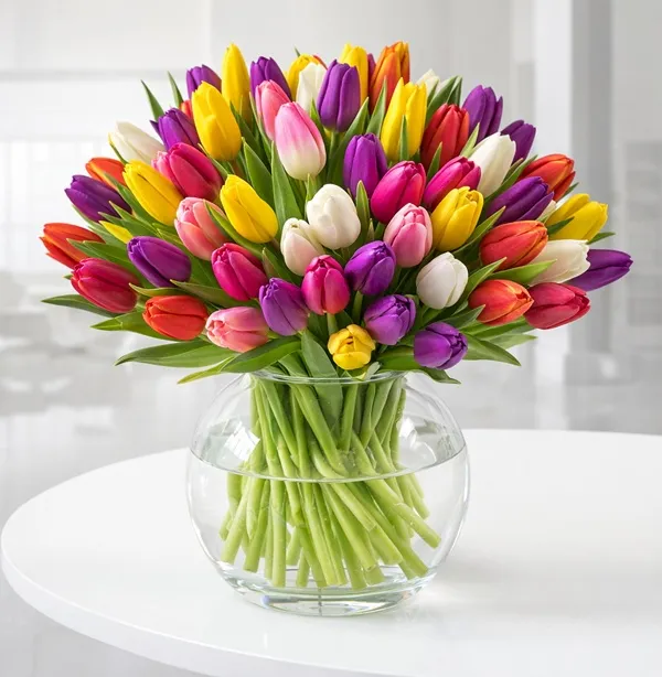 Produkt 40 kolorowych tulipanów Zdjęcie