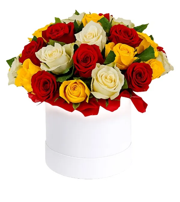 Produkt Flowerbox 21 Kolorowych Róż Zdjęcie