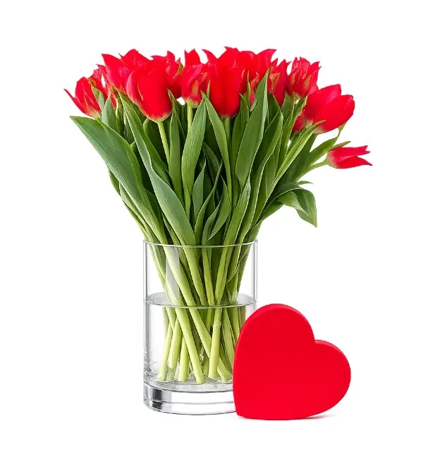 Product 25 tulips with chocolates Image