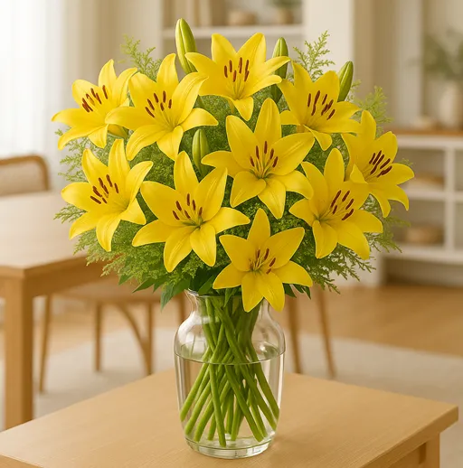 11 yellow lilies