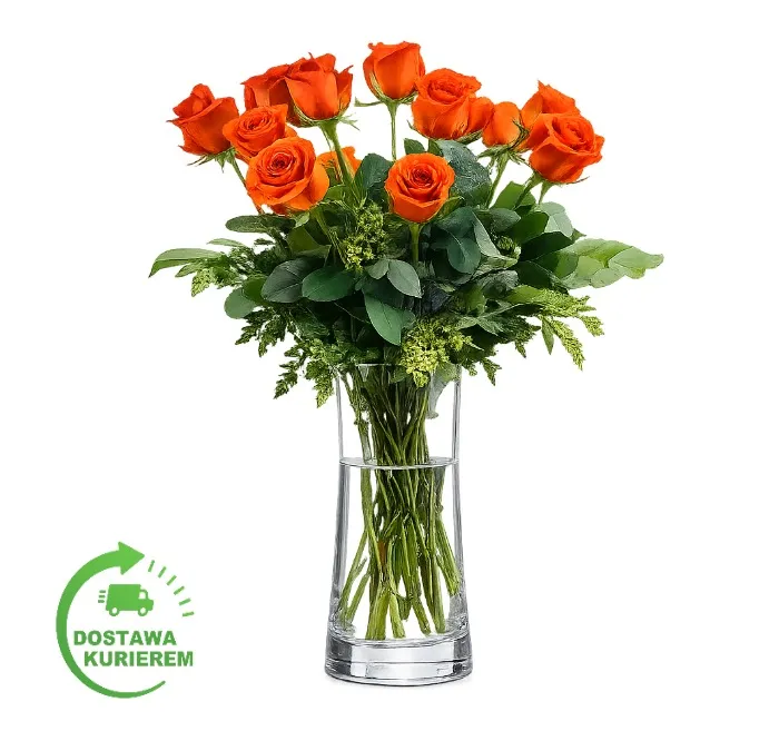 Bouquet of 15 orange roses