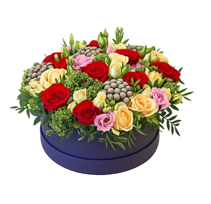 Flowerbox Red, Orange and Pink Roses