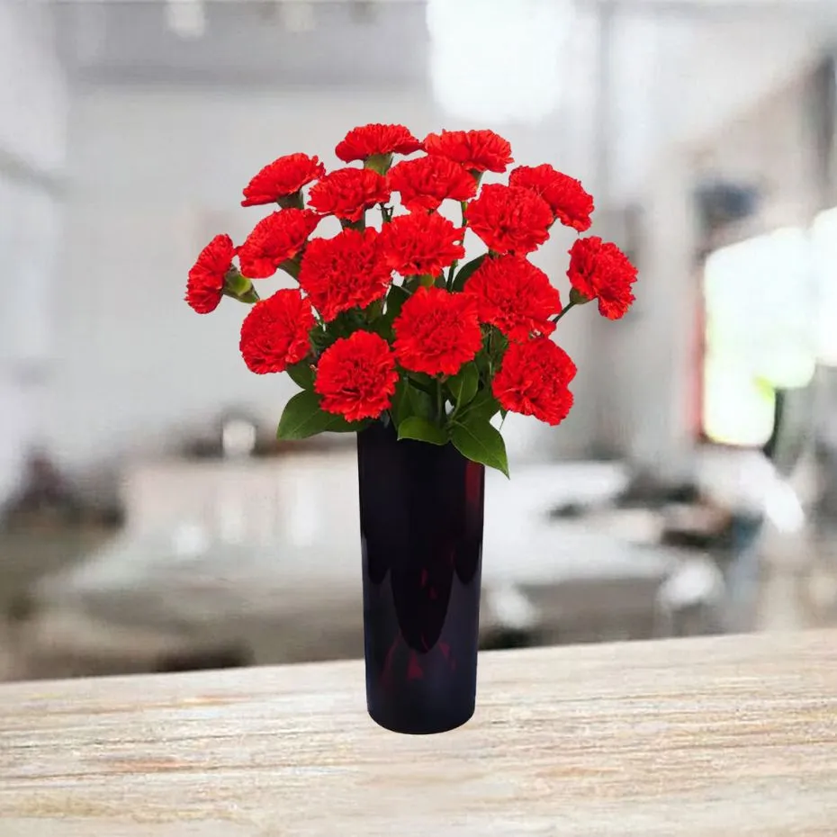 15 red carnations