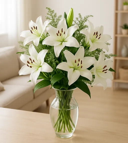 7 white lilies