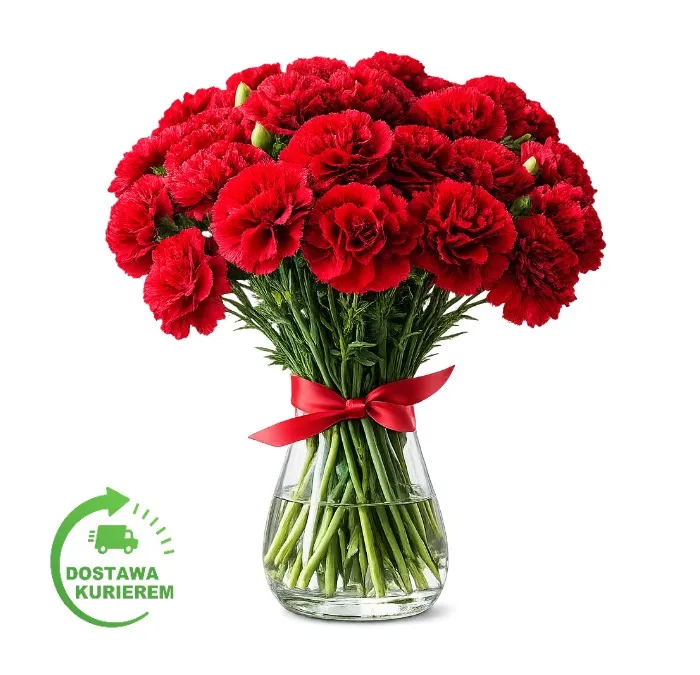 Bouquet of 25 red carnations