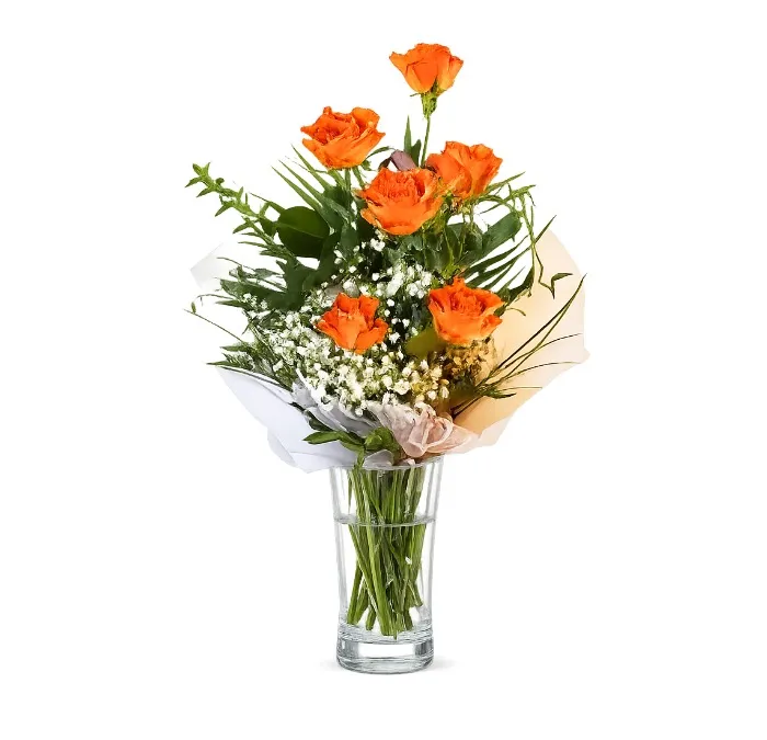7 Orange Roses