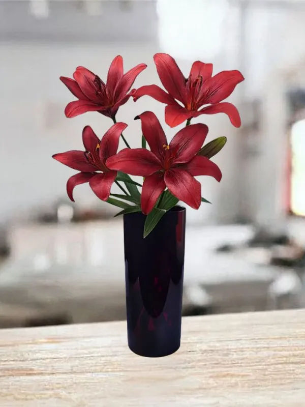 Produkt 5 bordowych lilii Zdjęcie