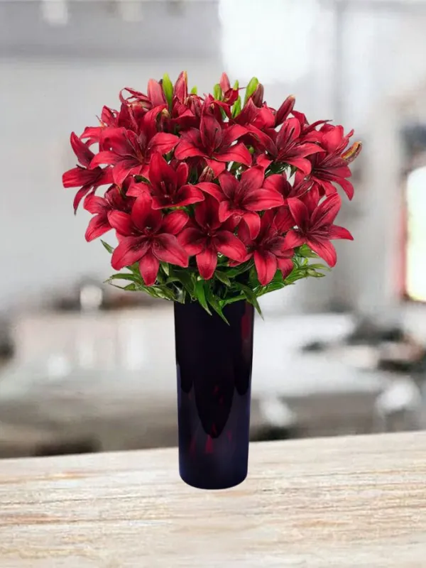 Produkt 21 bordowych lilii Zdjęcie