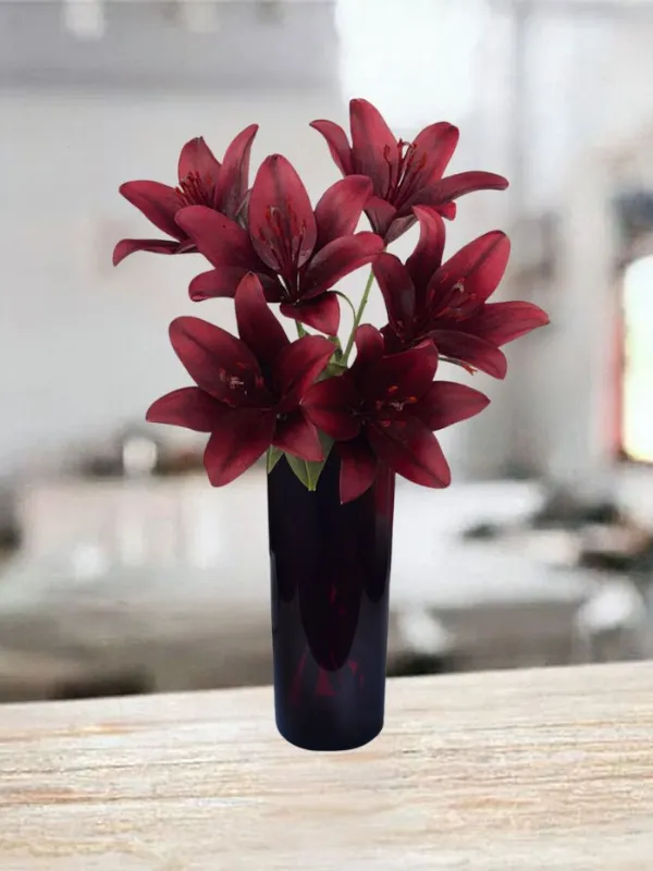 Produkt 7 bordowych lilii Zdjęcie