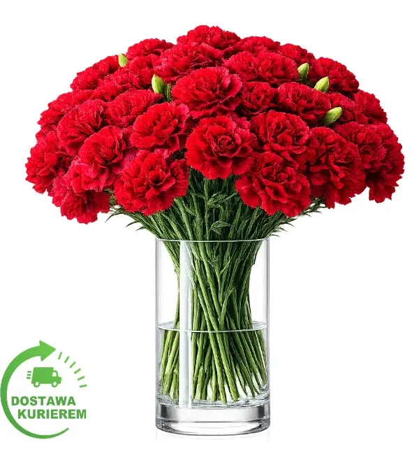 Product Bouquet of 50 red carnations Image